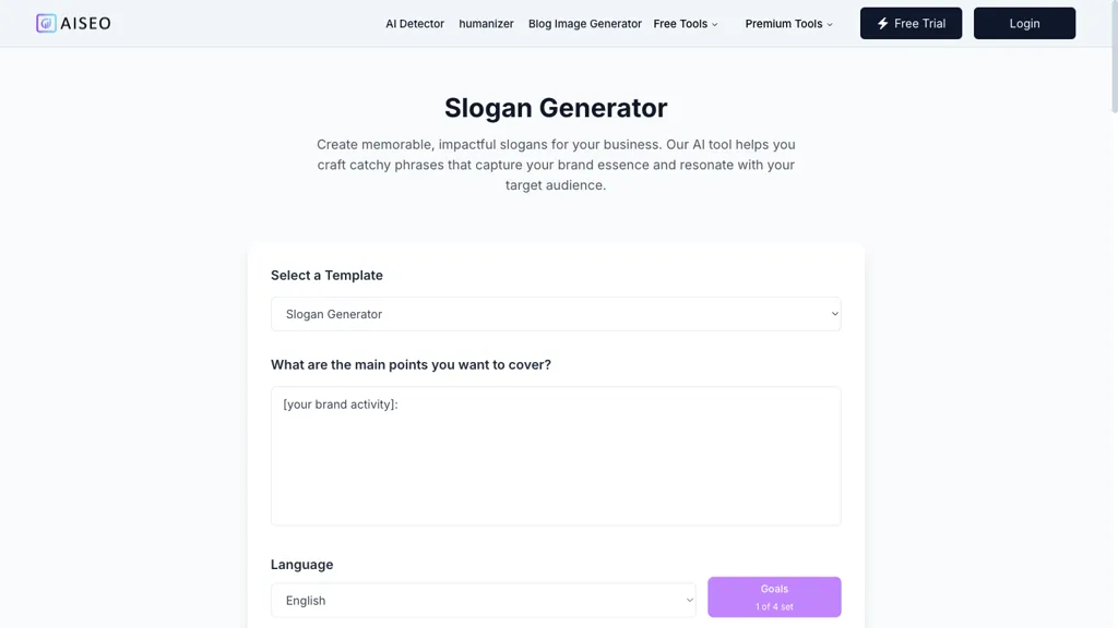 Slogan Generator 官网截图
