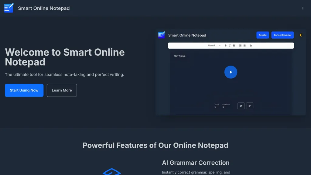 Smart Online Notepad 官网截图