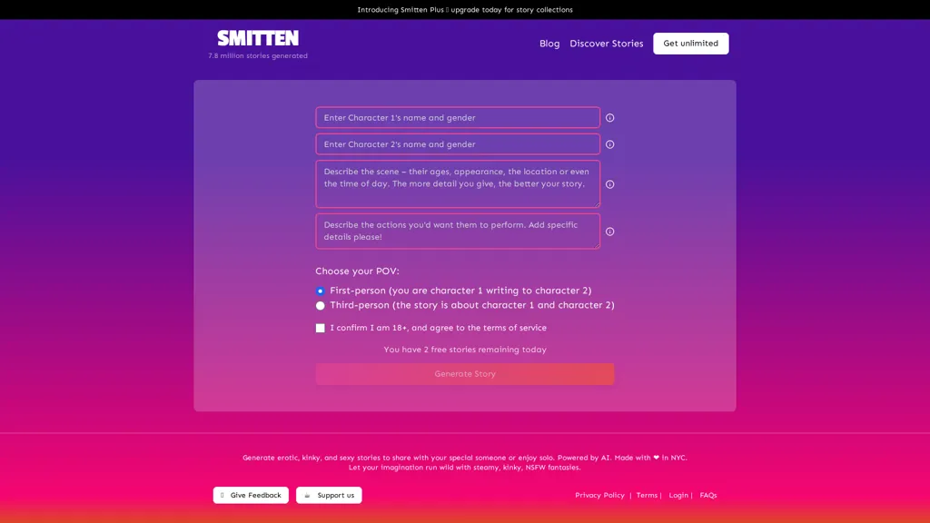 Smitten Stories 官网截图