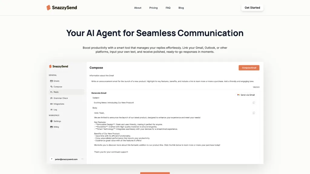 Snazzy Send 官网截图