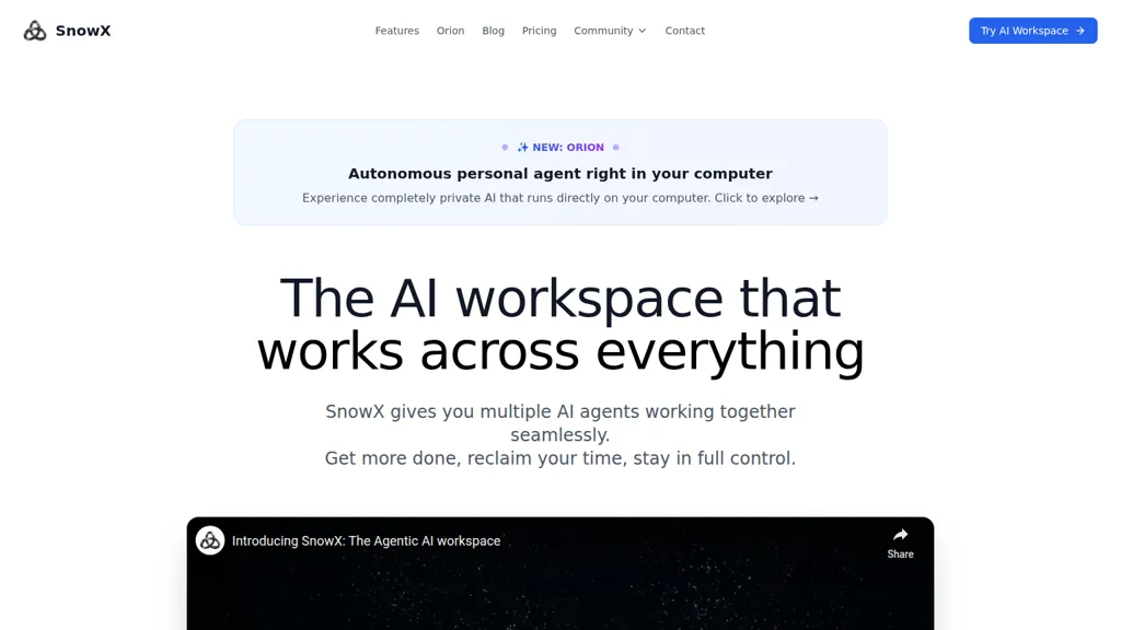 SnowX.ai 官网截图