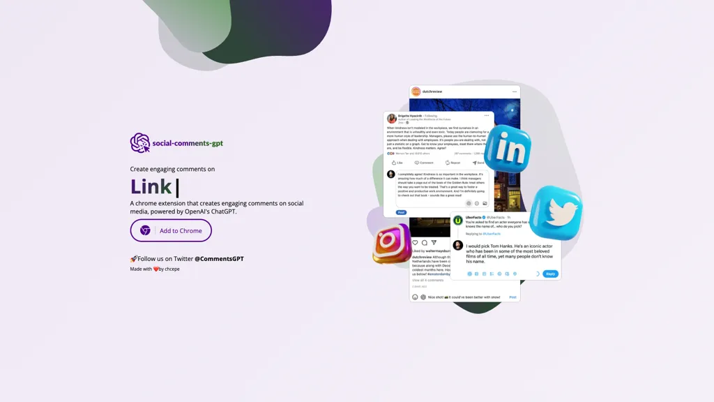 Social Comment GPT 官网截图