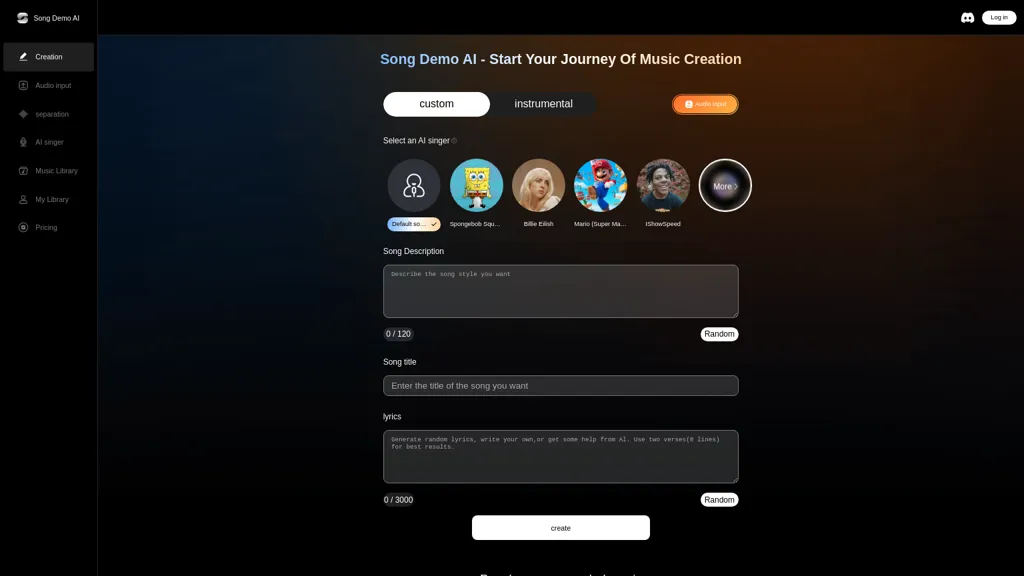 SONGDEMO.AI 工具截图