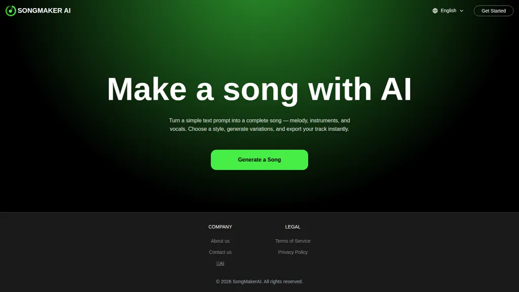 SUNO AI音楽生成器-SongMaker 官网截图