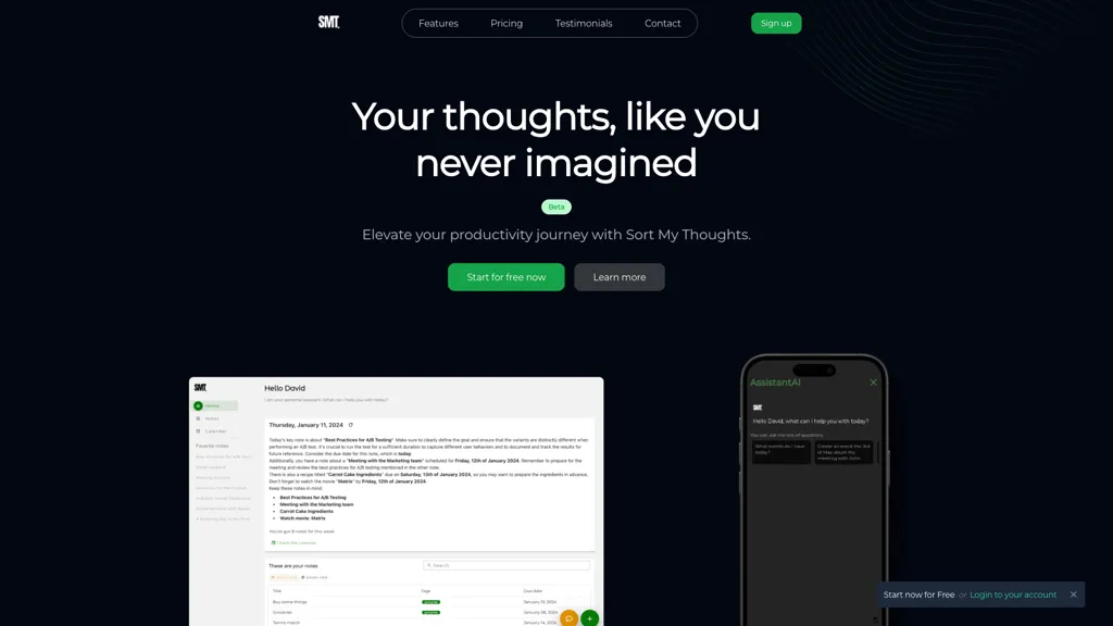 SortMyThoughts 官网截图