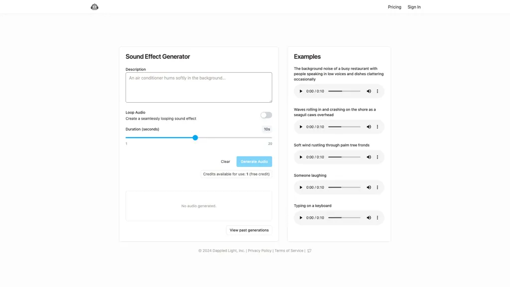 Sound Effect Generator 工具截图