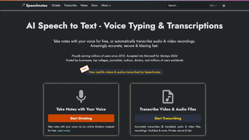 Speechnotes 工具截图