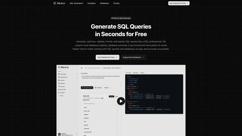 Sqlai.ai 官网截图