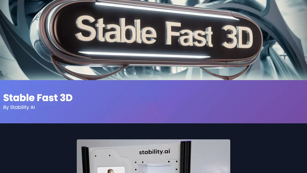 Stable fast 3d(sf3d) 官网截图