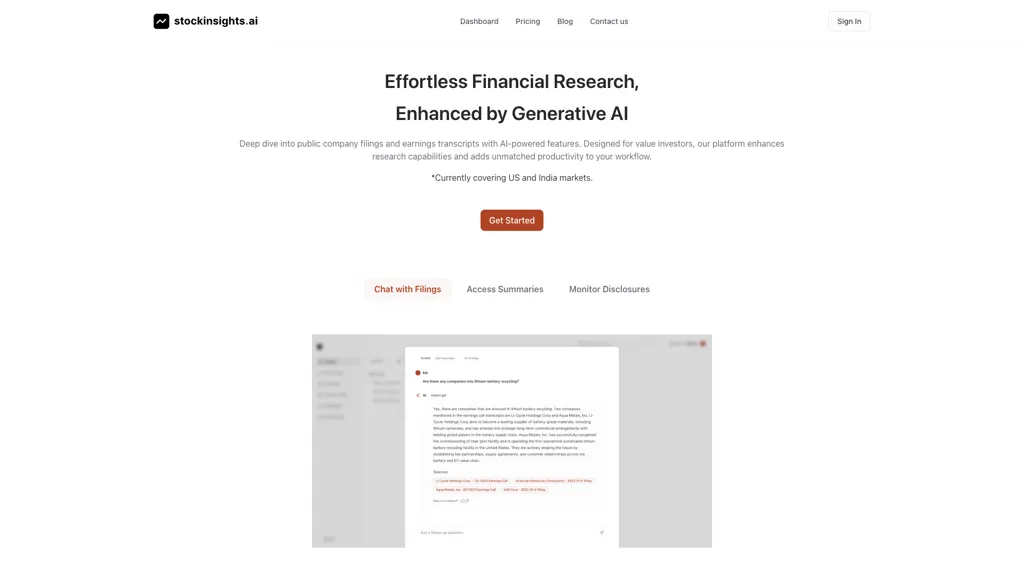 StockInsights AI 工具截图