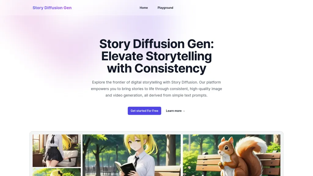 Story Diffusion Gen 官网截图