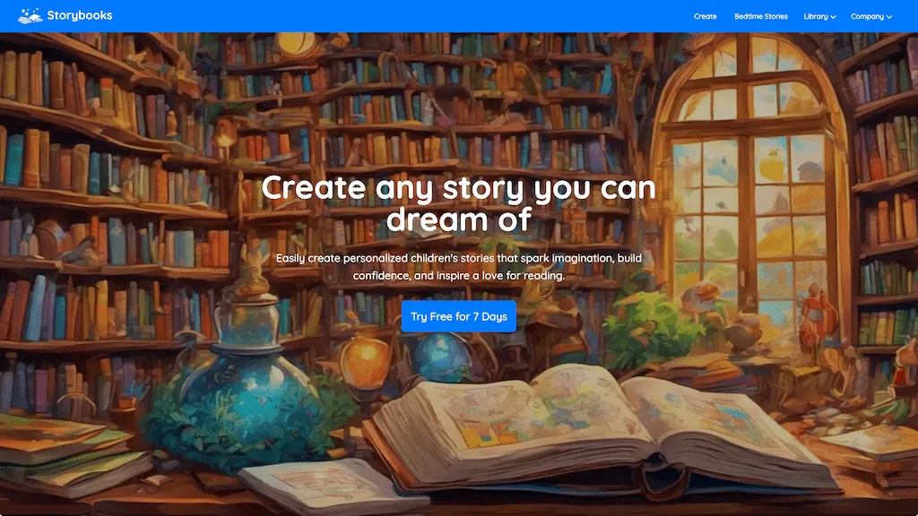 StoryBooks 官网截图