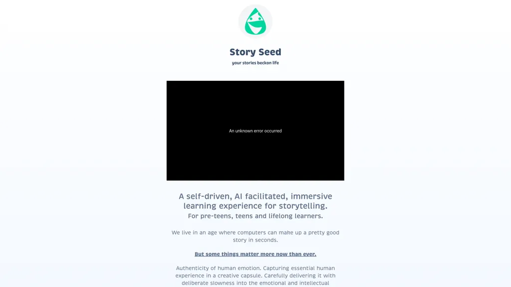 StorySeed 官网截图