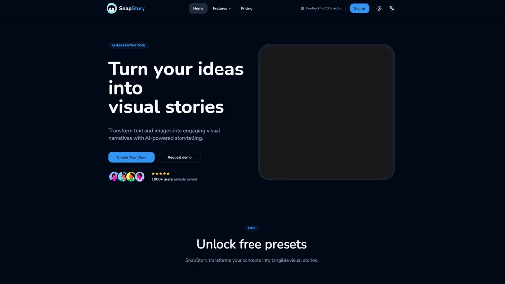 StorySnap 官网截图