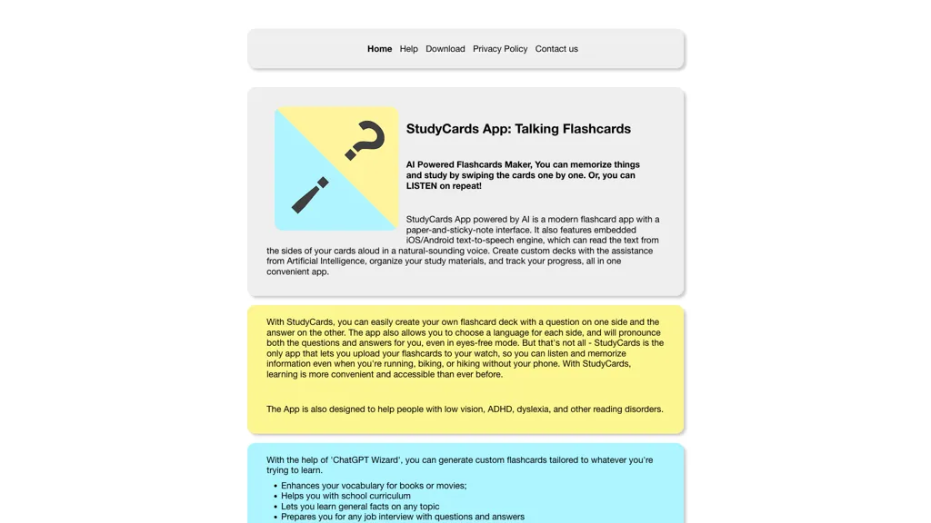 StudyCards App 官网截图
