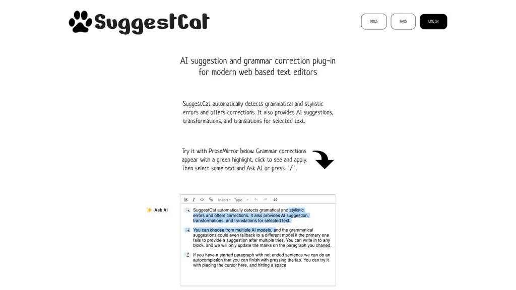 SuggestCat 官网截图