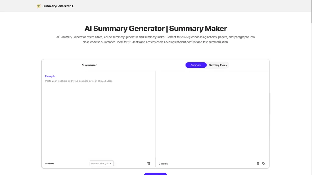 summarygenerator.ai 工具截图