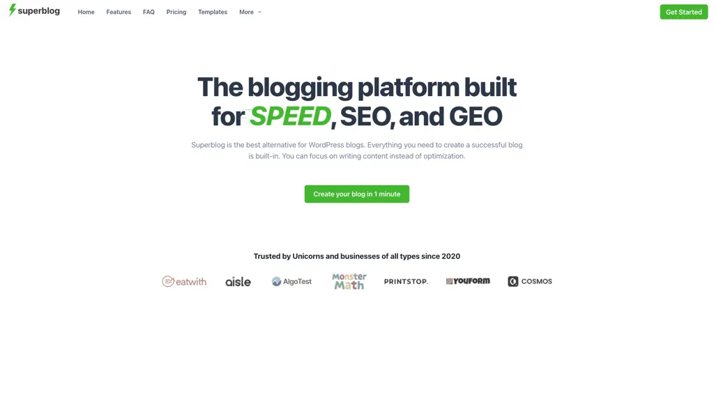 Superblog 官网截图