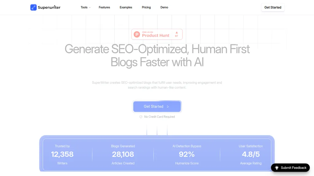 SuperWriter AI 官网截图