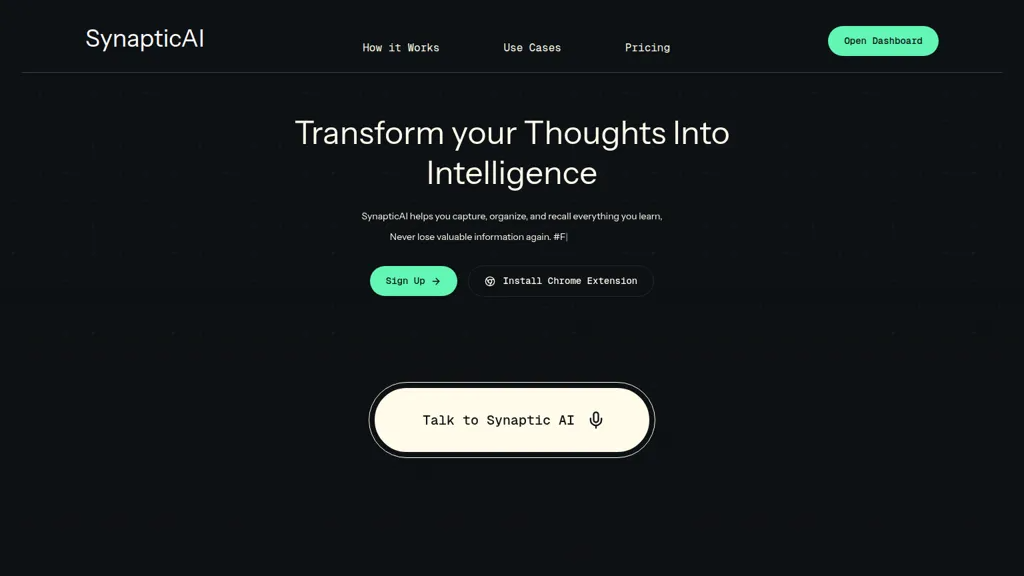 Synaptic AI 官网截图