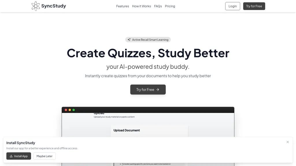 SyncStudy 官网截图