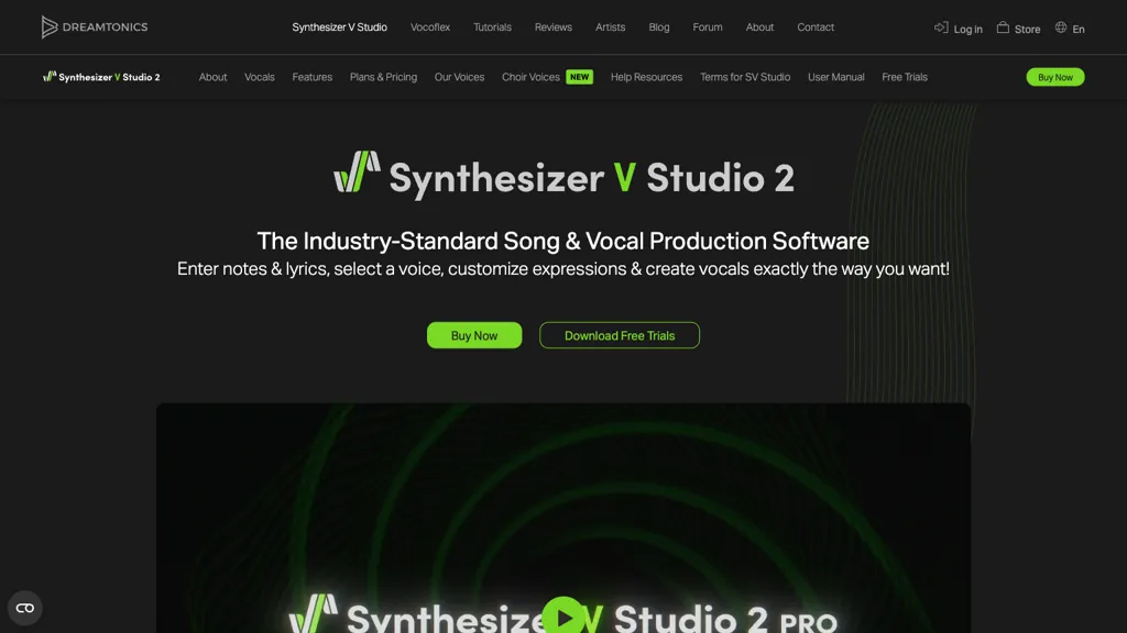 Synthesizer V 官网截图
