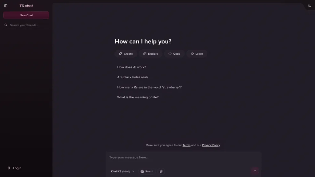 T3 Chat 工具截图