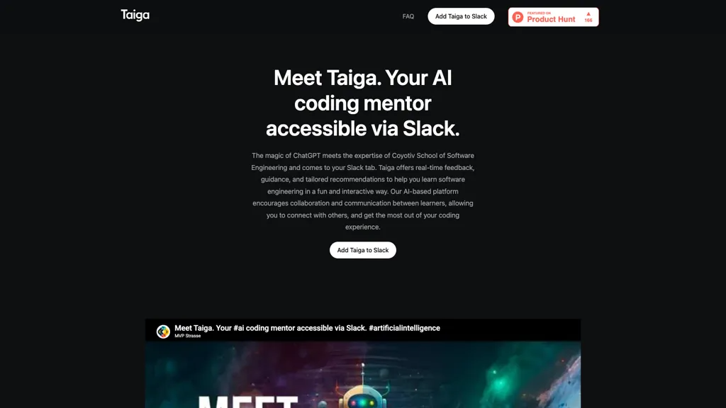 Taiga AI 官网截图