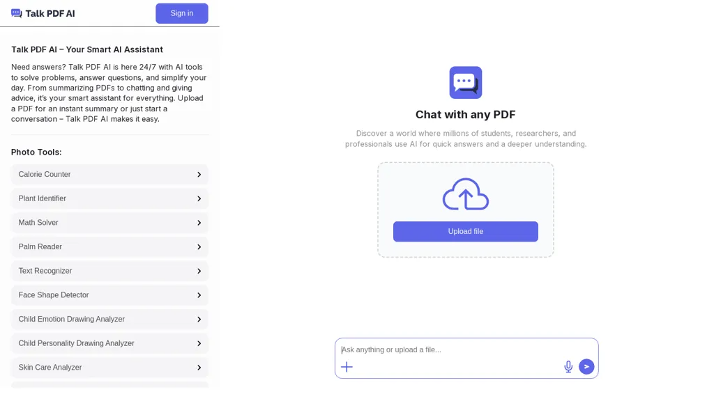 Talk PDF AI 官网截图