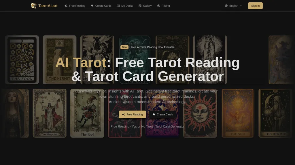 TarotAI.art 官网截图