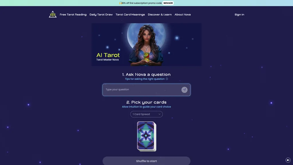 Tarotnova 官网截图