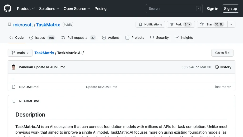 TaskMatrix.AI by Microsoft 官网截图