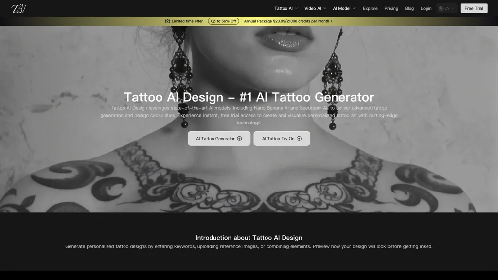 Tattoo ai design 官网截图