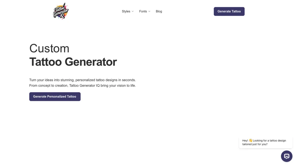 Tattoo Generator IQ 官网截图