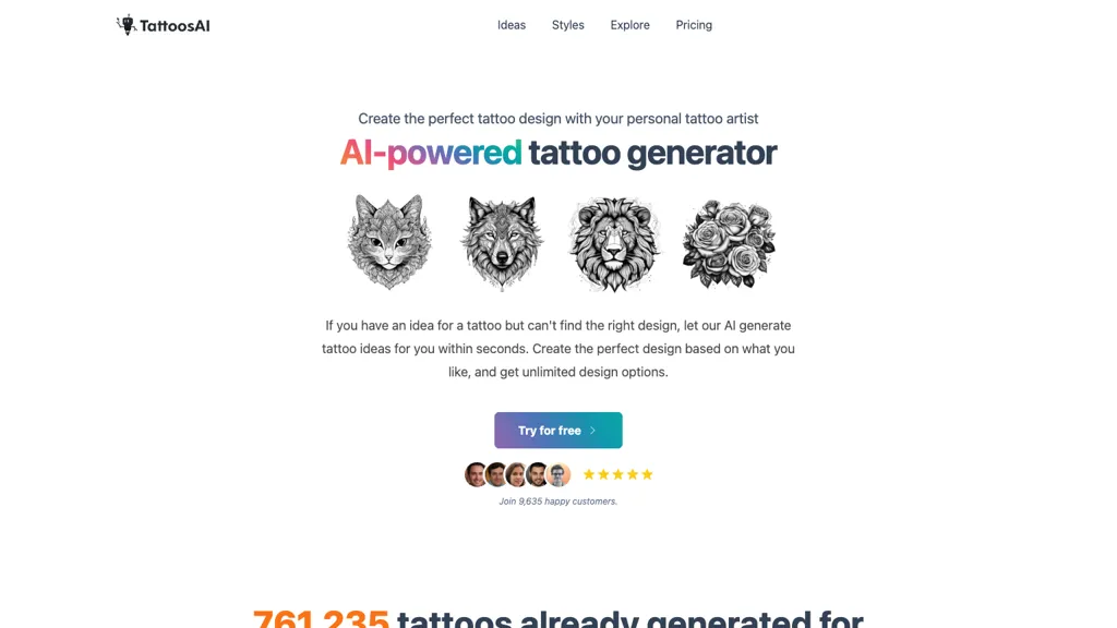 Tattoos AI 官网截图