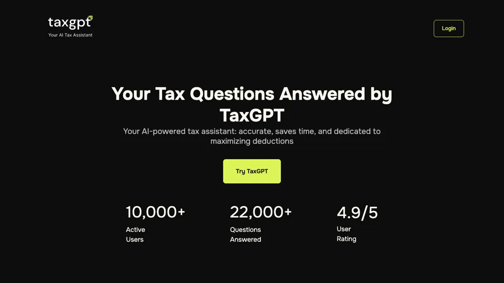 TaxGPT 官网截图