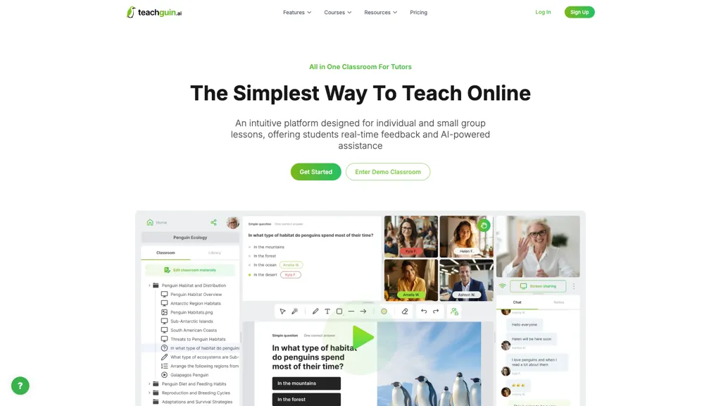 Teachguin 官网截图