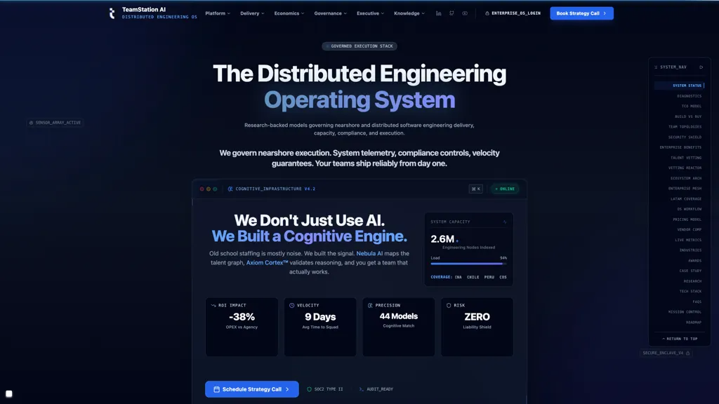 TeamStation AI 官网截图