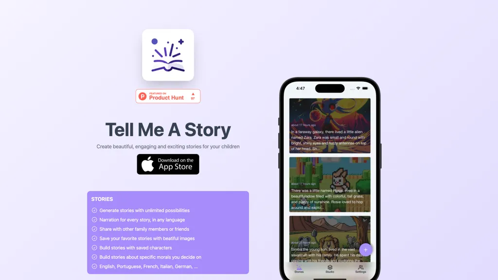 Tell Me A Story 官网截图