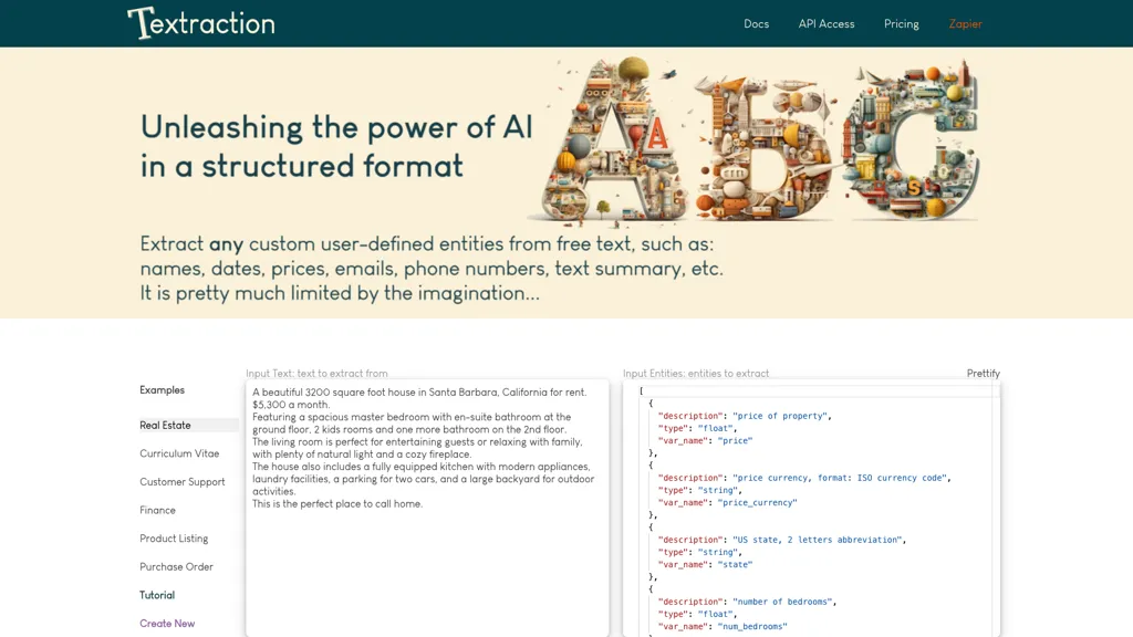 Textraction.ai 官网截图