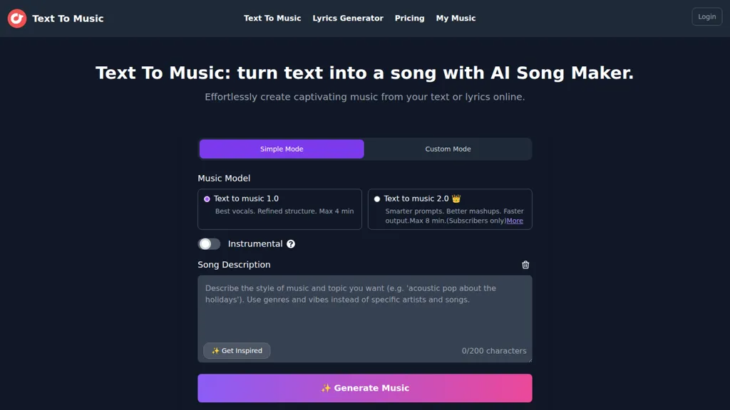 texttomusic.org 官网截图