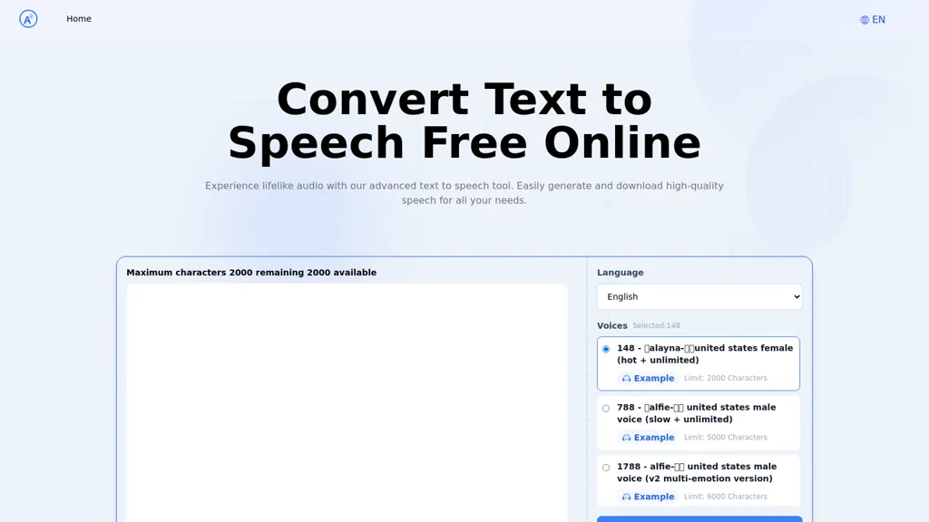 TexttoSpeech.im 工具截图