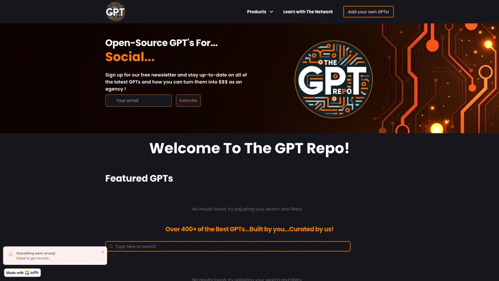 The GPT Repo 官网截图