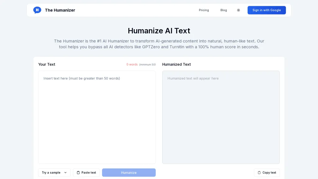 The Humanizer 官网截图