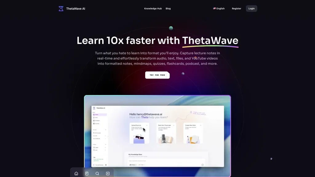 ThetaWave AI 官网截图