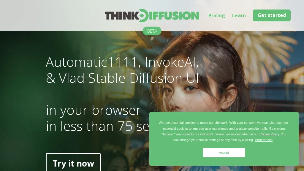 ThinkDiffusion 官网截图
