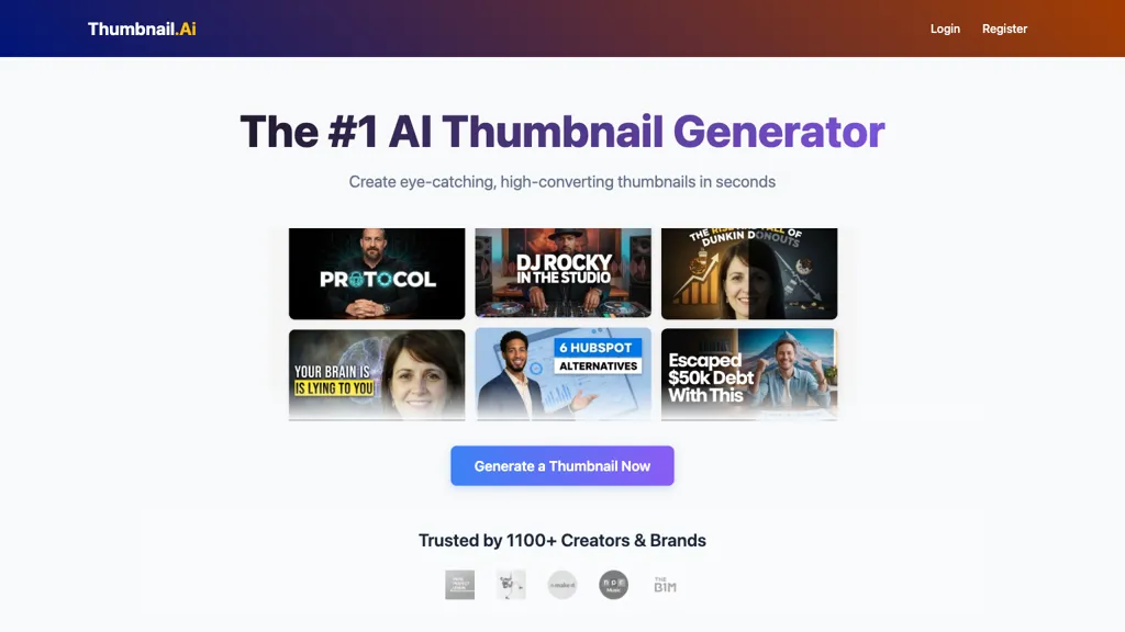 Thumbnails.ai 官网截图