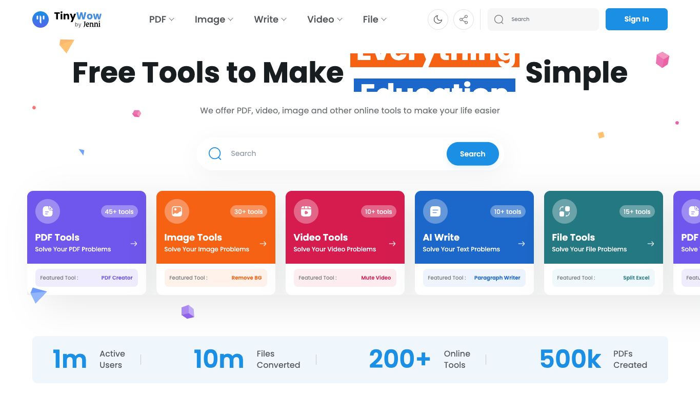 TinyWow 工具截图