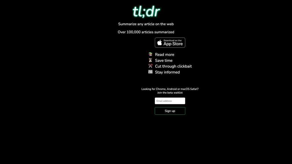tl;dr AI Summarizer 工具截图