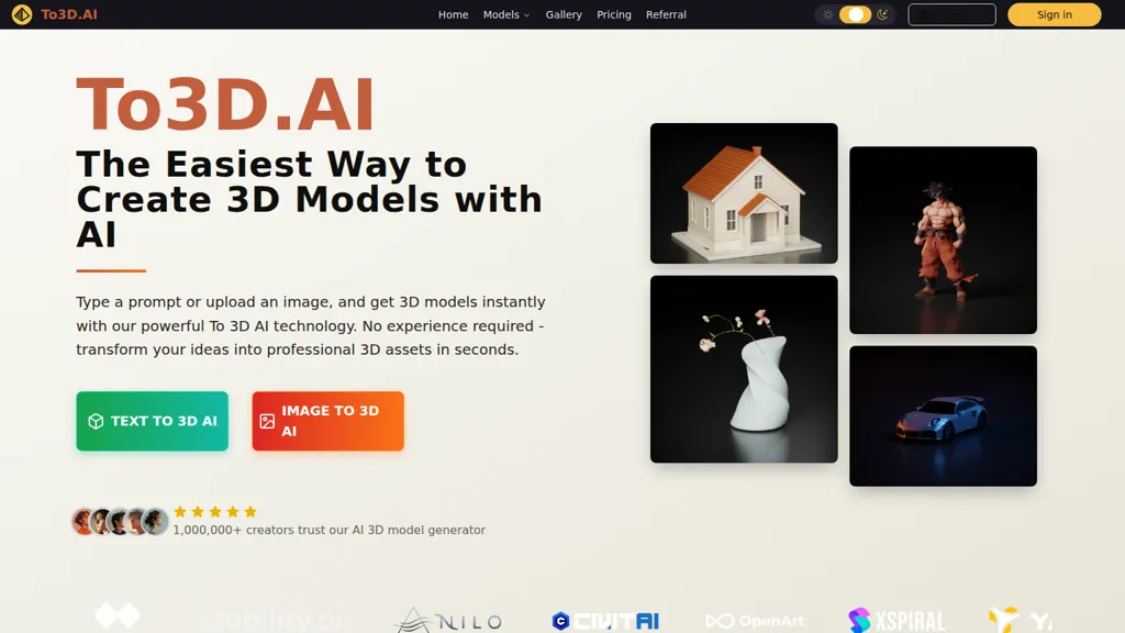 To3D.AI 官网截图